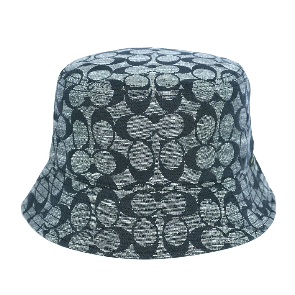 【COACH】CC Logo Chambray 織布漁夫帽 XS-S(藍色)CI497 CMB