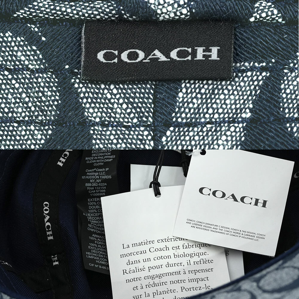 【COACH】CC Logo Chambray 織布漁夫帽 XS-S(藍色)CI497 CMB