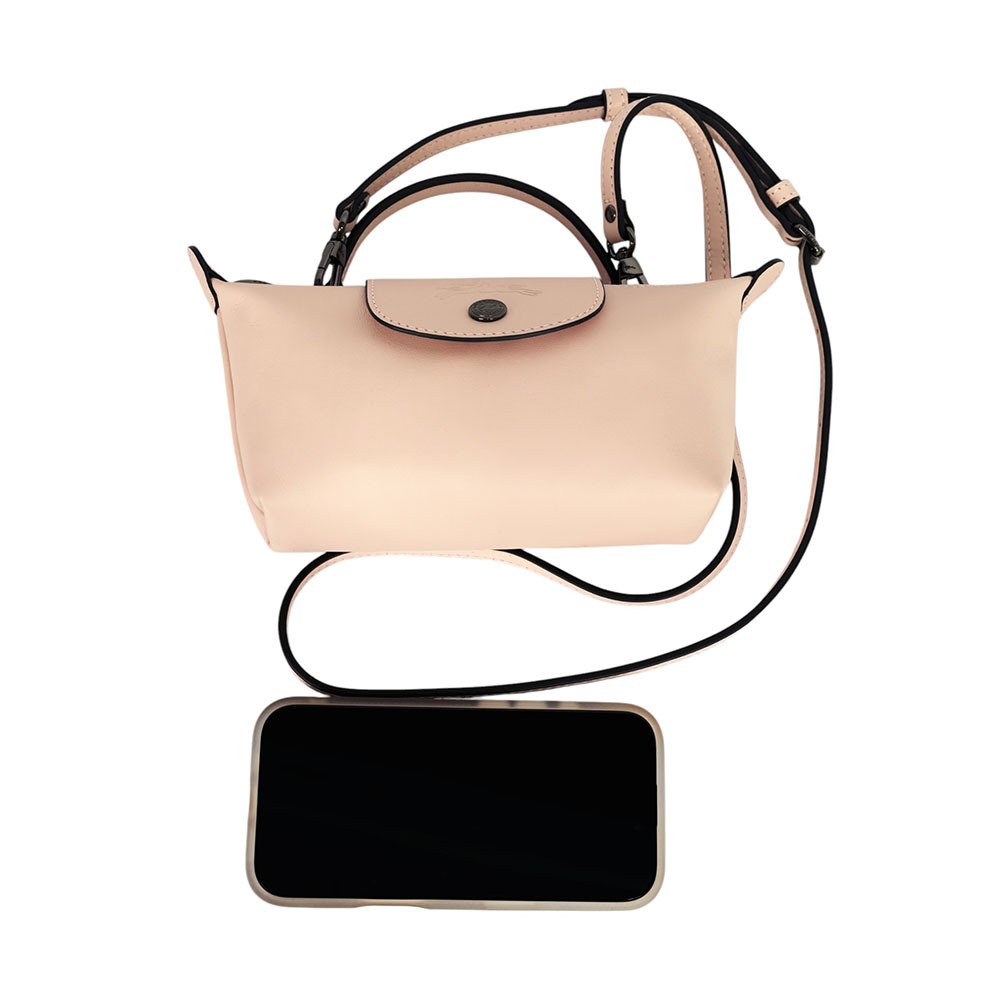 【LONGCHAMP】Le Pliage Xtra XS 小牛皮迷你二用包(裸粉色)34205 987 542