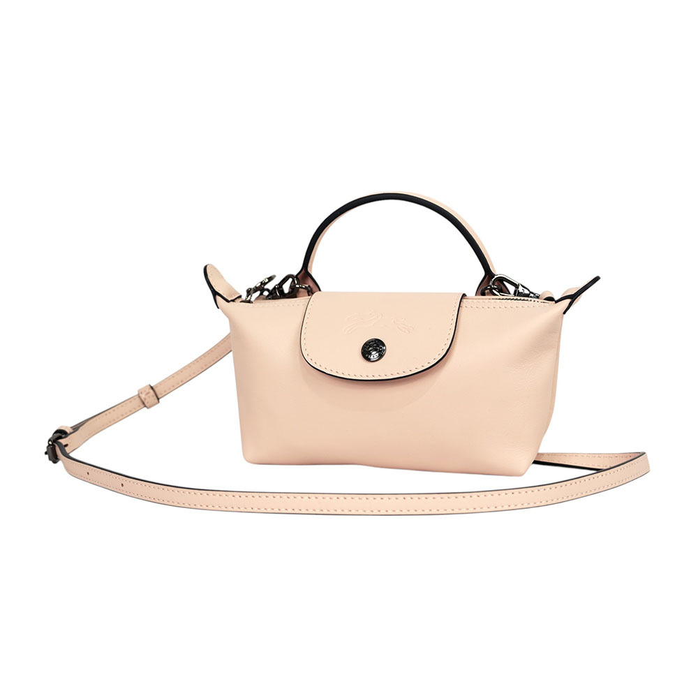 【LONGCHAMP】Le Pliage Xtra XS 小牛皮迷你二用包(裸粉色)34205 987 542