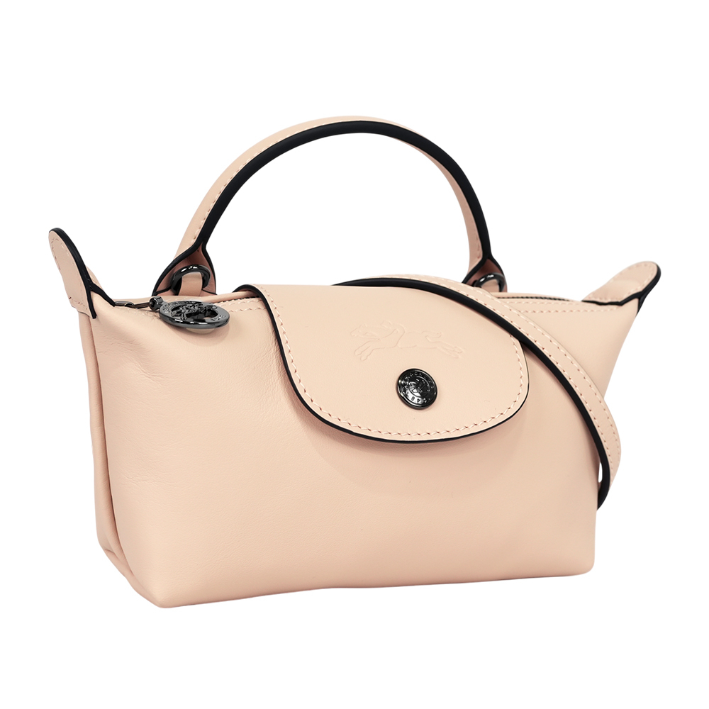 【LONGCHAMP】Le Pliage Xtra XS 小牛皮迷你二用包(裸粉色)34205 987 542