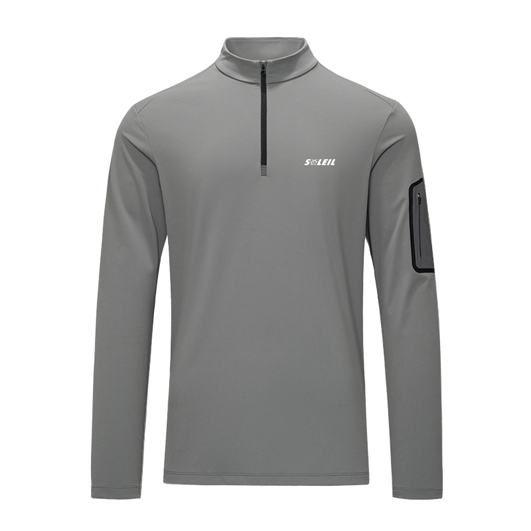 SOLEIL 彈力親膚拉鍊領上衣 男款 (2色) 01SL813005