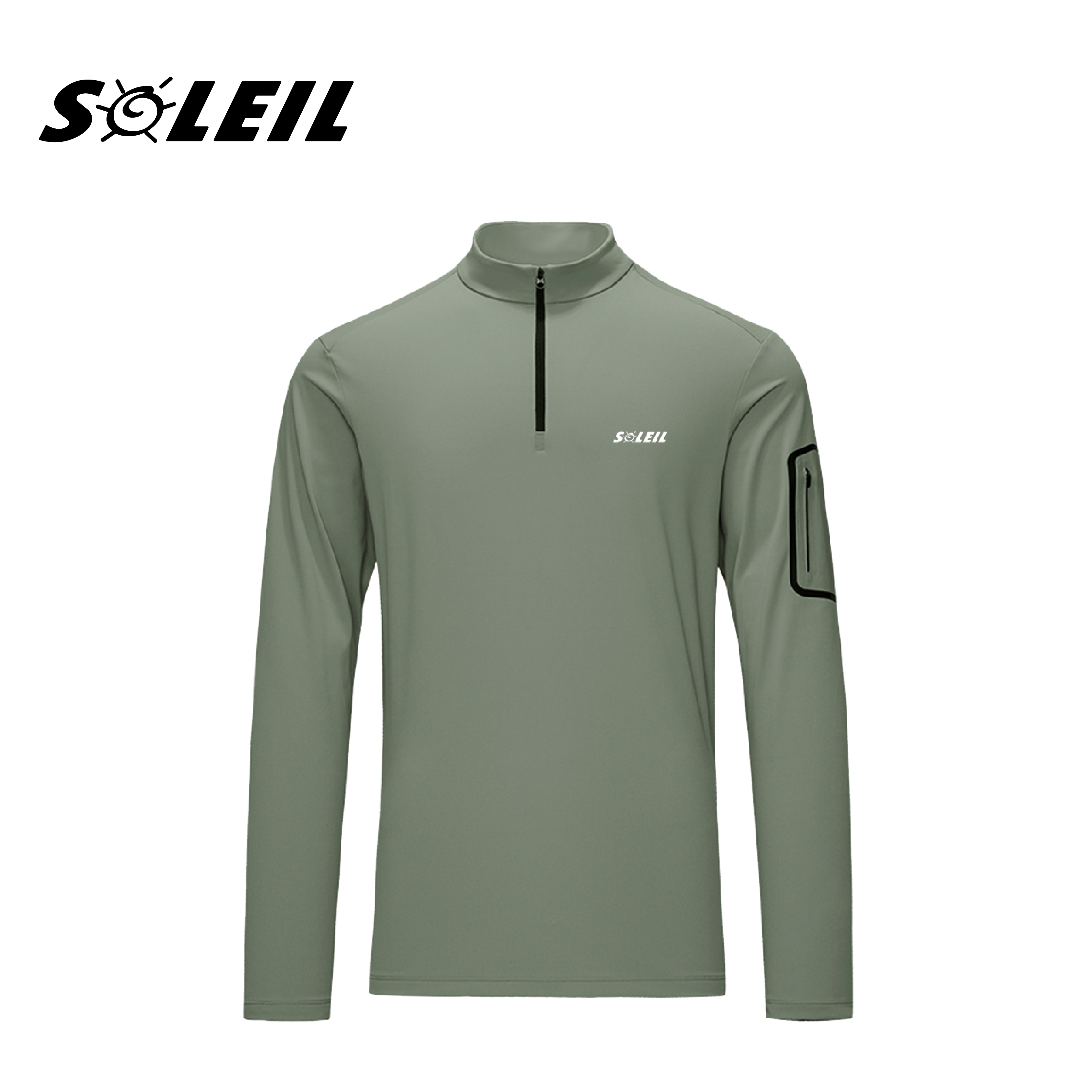SOLEIL 彈力親膚拉鍊領上衣 男款 (2色) 01SL813005