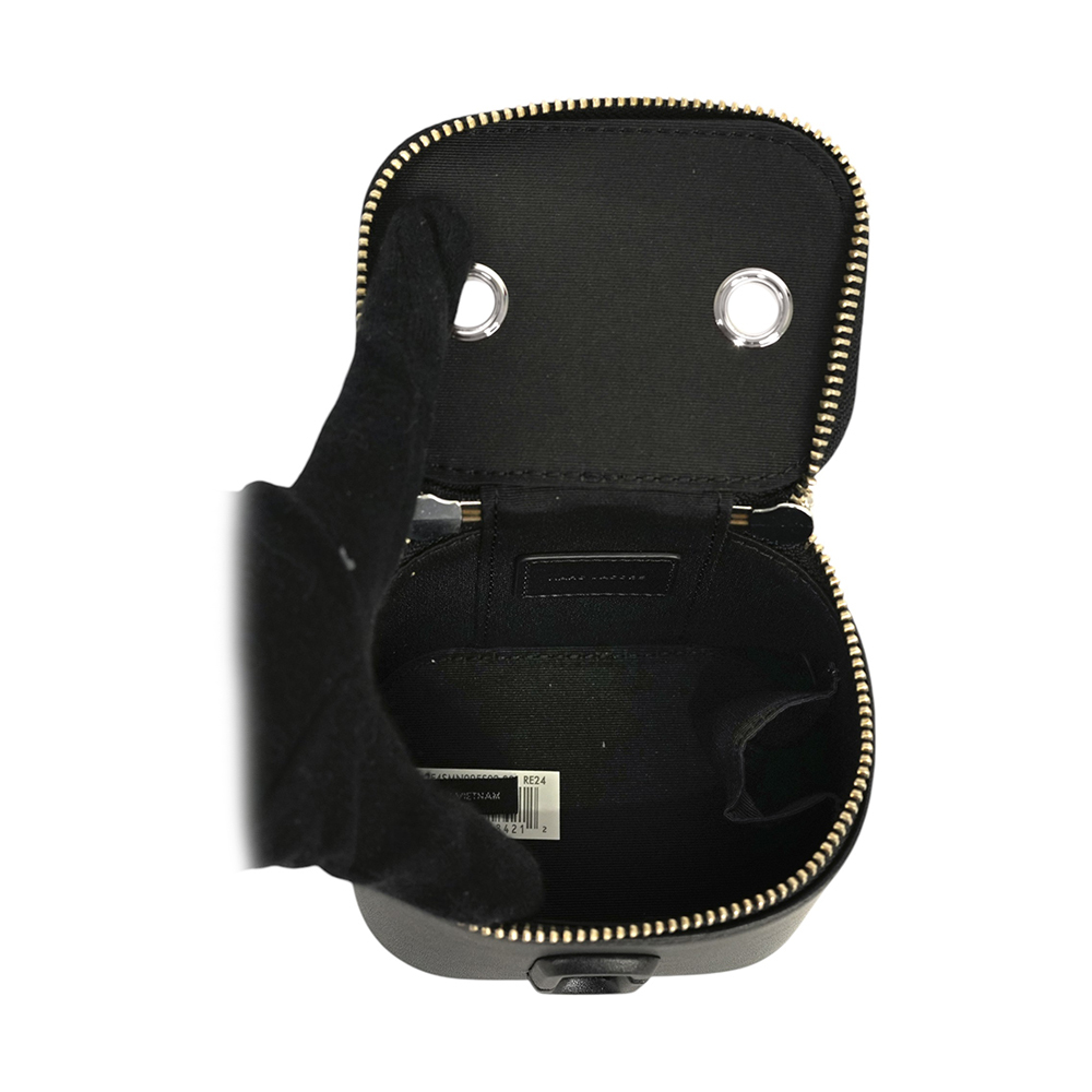 【MARC JACOBS】Vanity 平滑皮革銀鍊迷你化妝包/斜背包(黑色)2F4SMN095S02 001