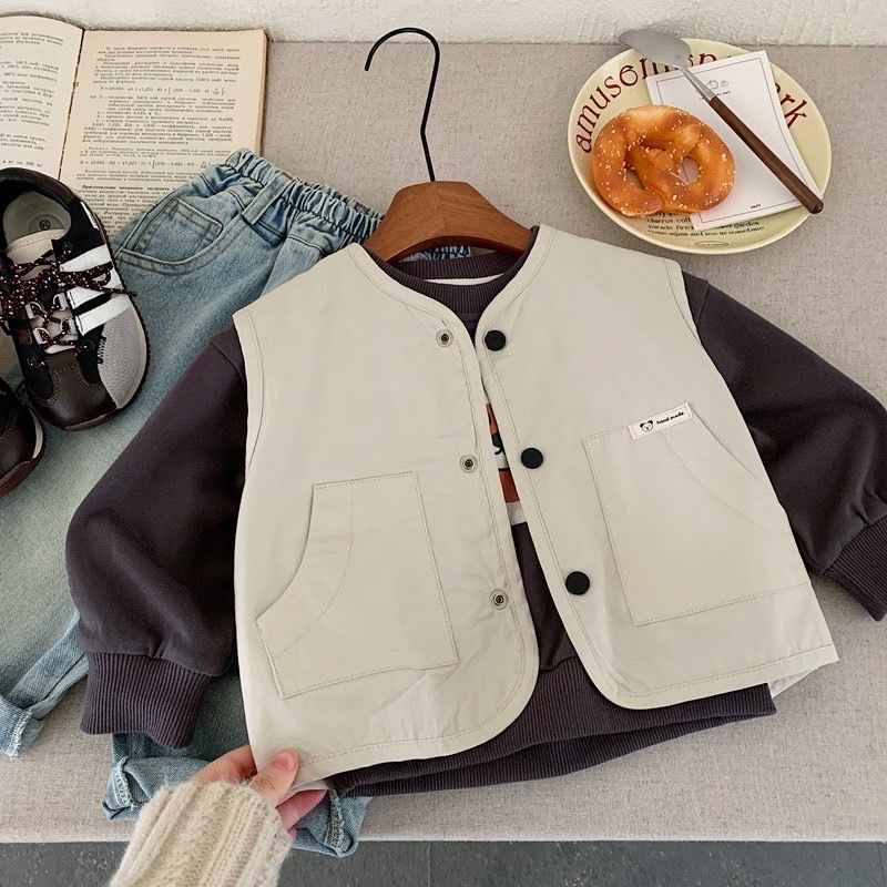 休閒口袋雙面背心