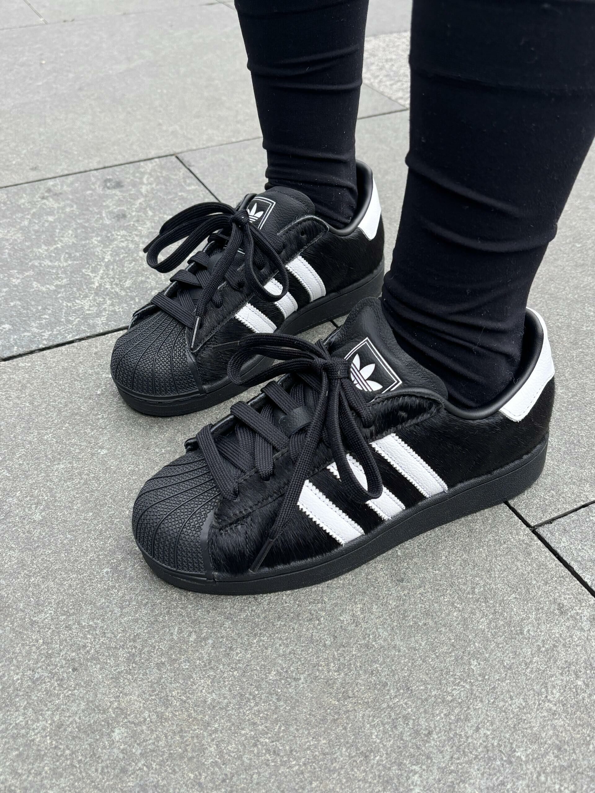 Adidas Originals Superstar 2.0 黑白色 黑色 馬毛 復古 貝殼頭 女款 JH9475/預購