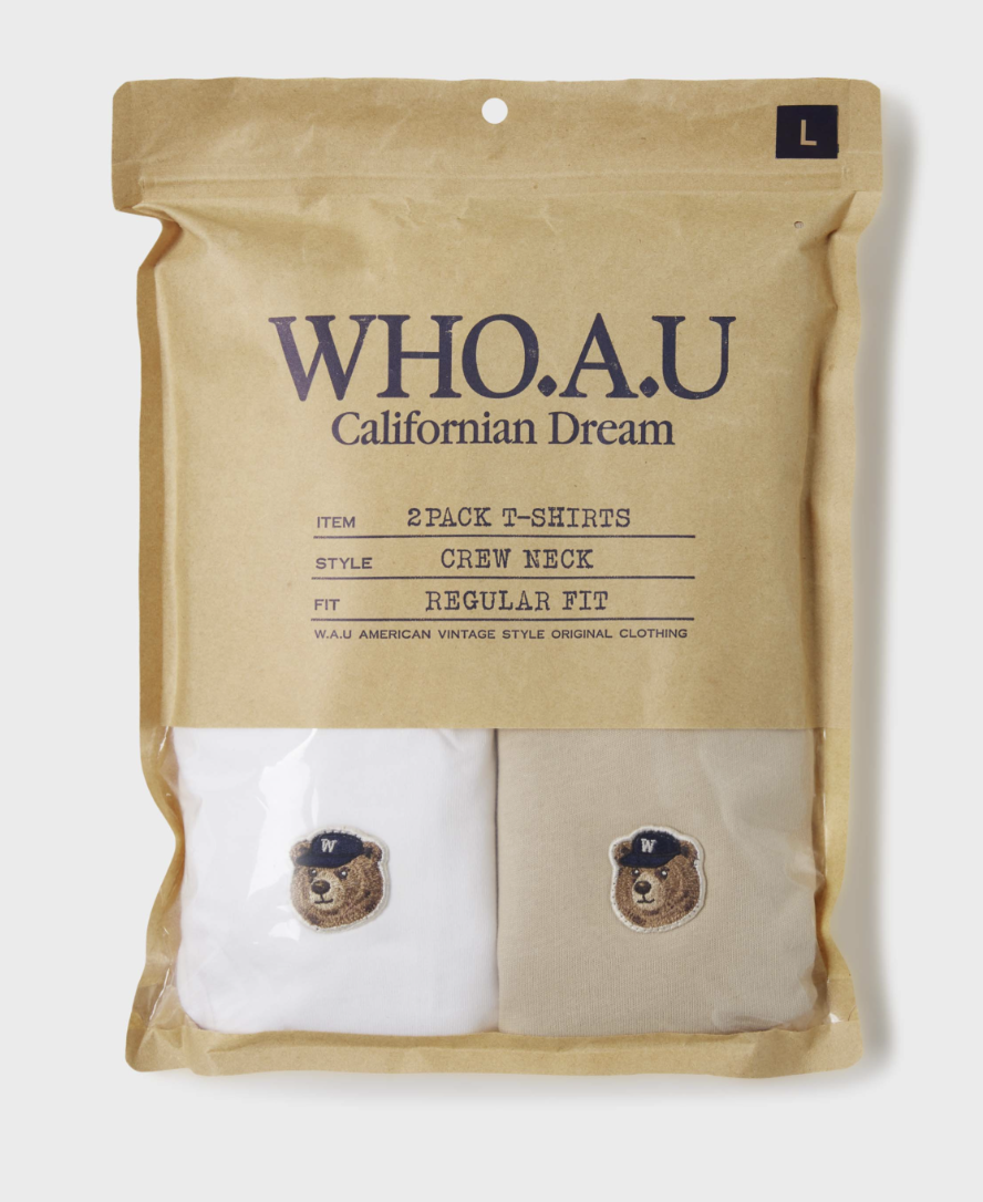 【WHO.A.U】SSteve Head Patch Dyed T-shirt[B] 韓國WHO.A.U (2PACK)Steve Head Patch T-shirt