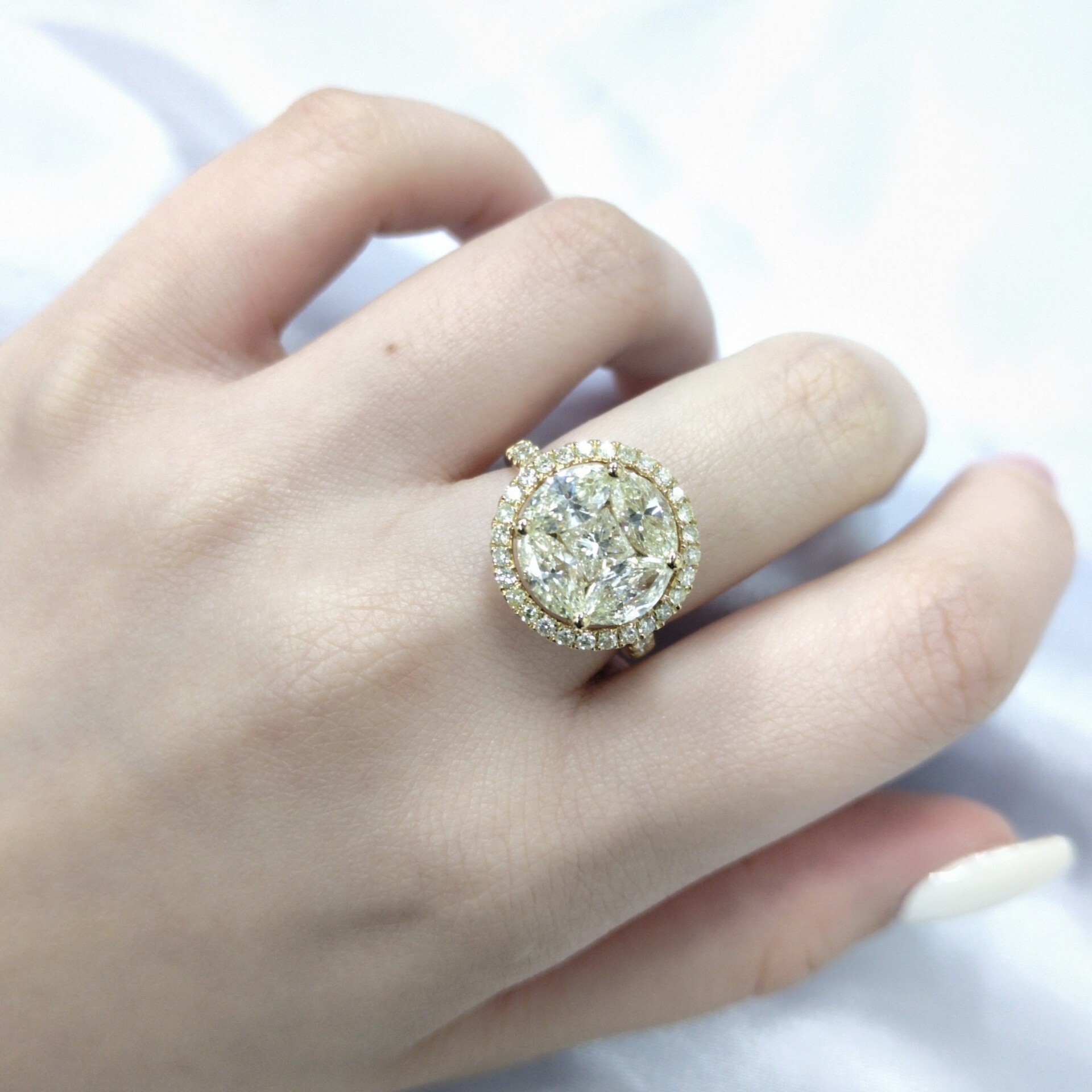 18K Yellow Gold 3.15ct Diamond Ring