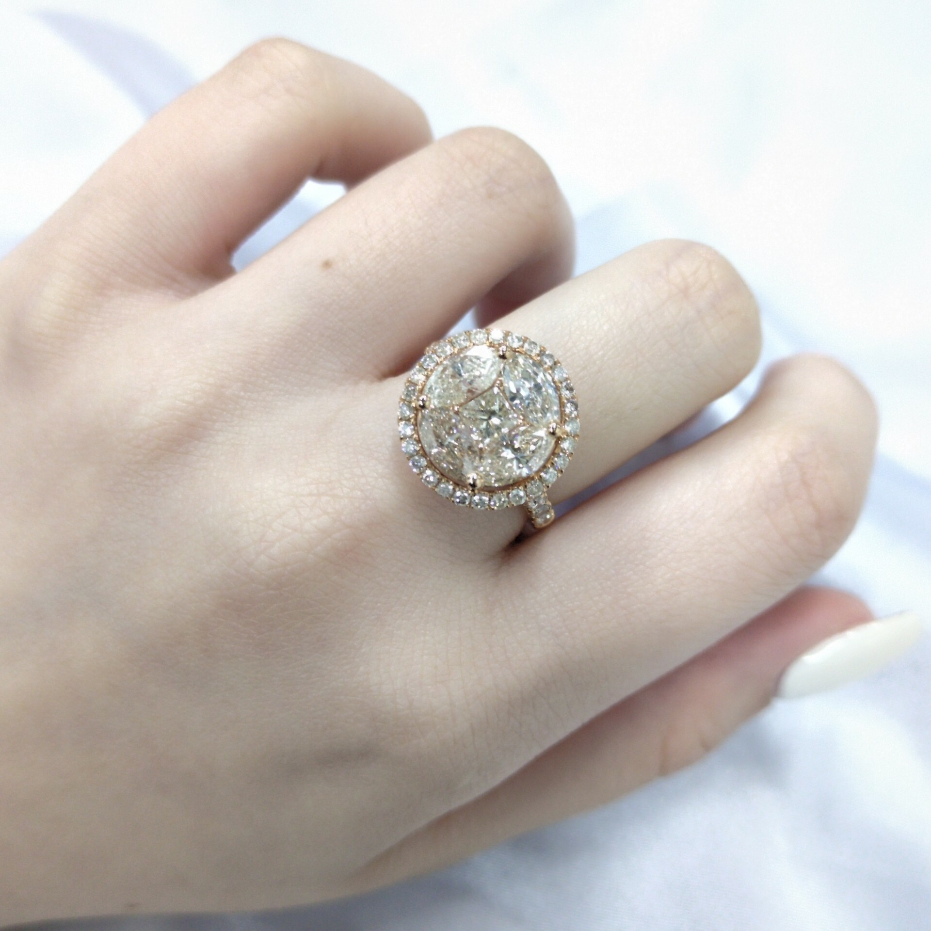 18K Rose Gold 3.14ct Diamond Ring