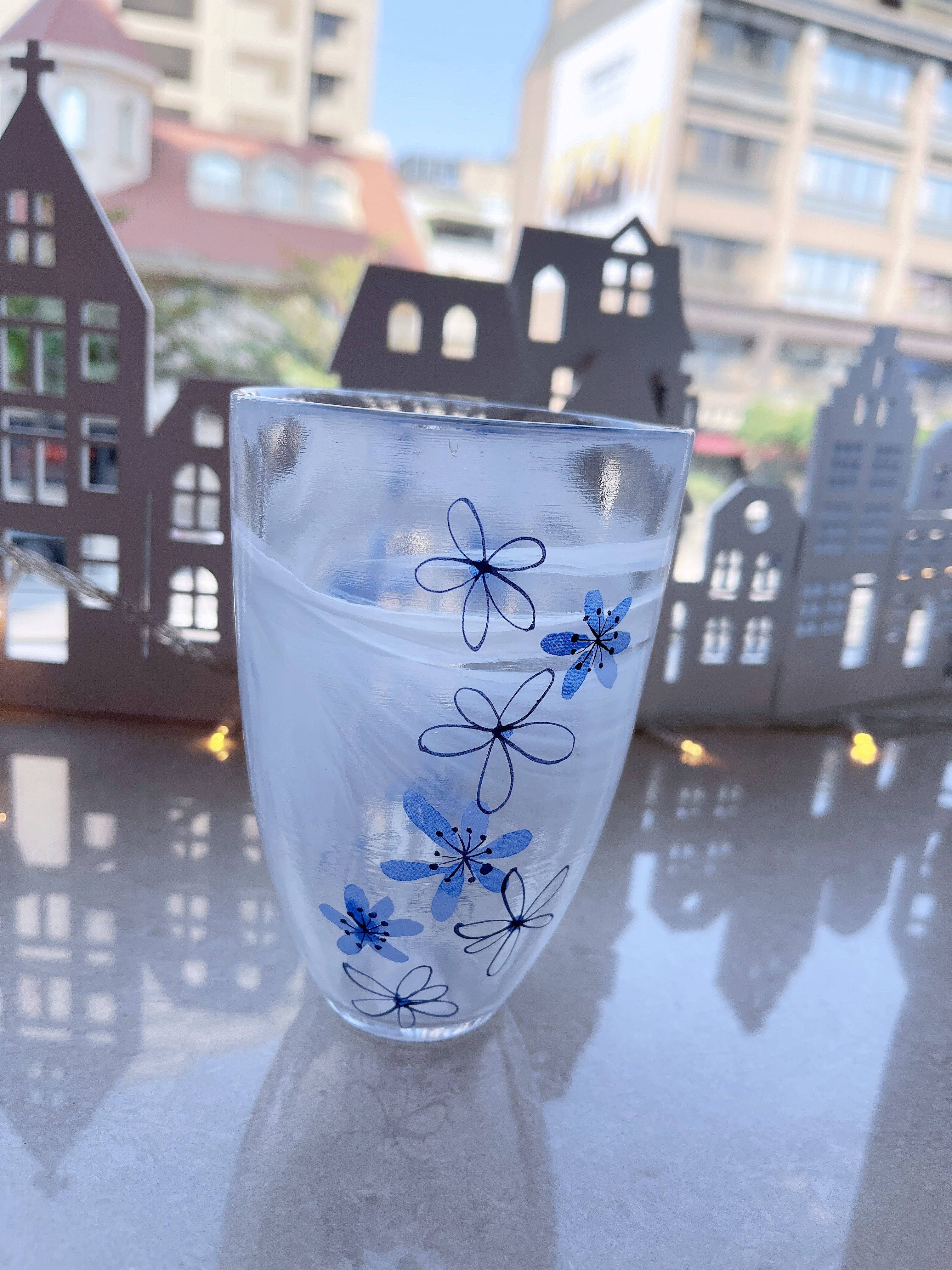 日式絢爛花樣玻璃杯