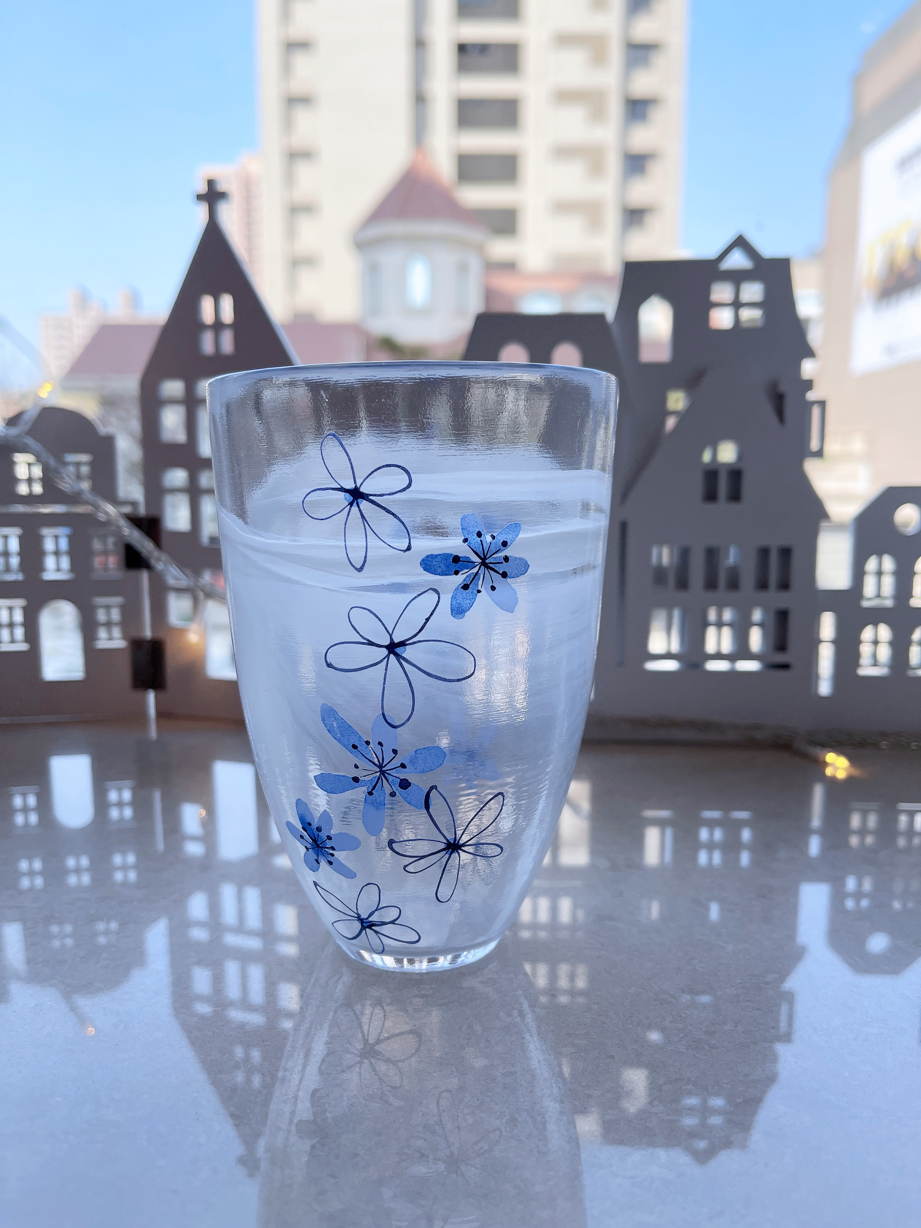 日式絢爛花樣玻璃杯