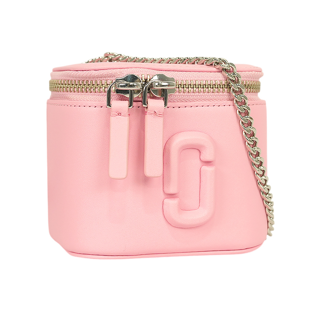 【MARC JACOBS】Vanity 平滑皮革銀鍊迷你化妝包/斜背包(蝴蝶結粉)2F4SMN095S02 669