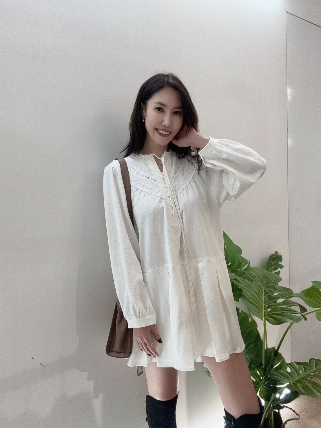 N02018 現貨-正韓甜美抽繩長袖短洋