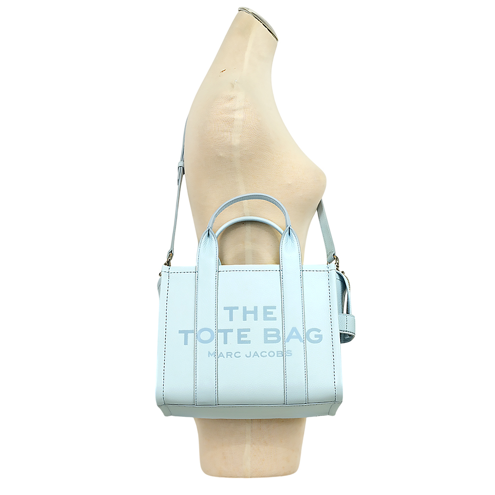 【MARC JACOBS】THE LEATHER TOTE 粒面皮革小款托特包(雲藍色)H009L01SP21 465