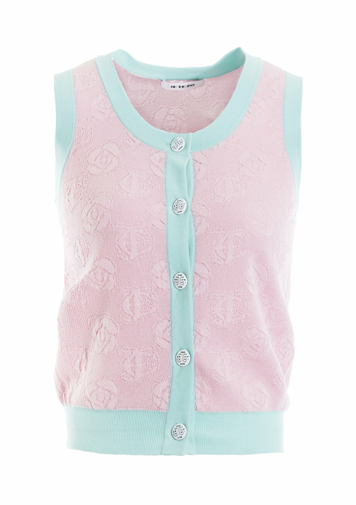 BD16902F1 新藝術花園玫瑰粉小香針織馬甲背心