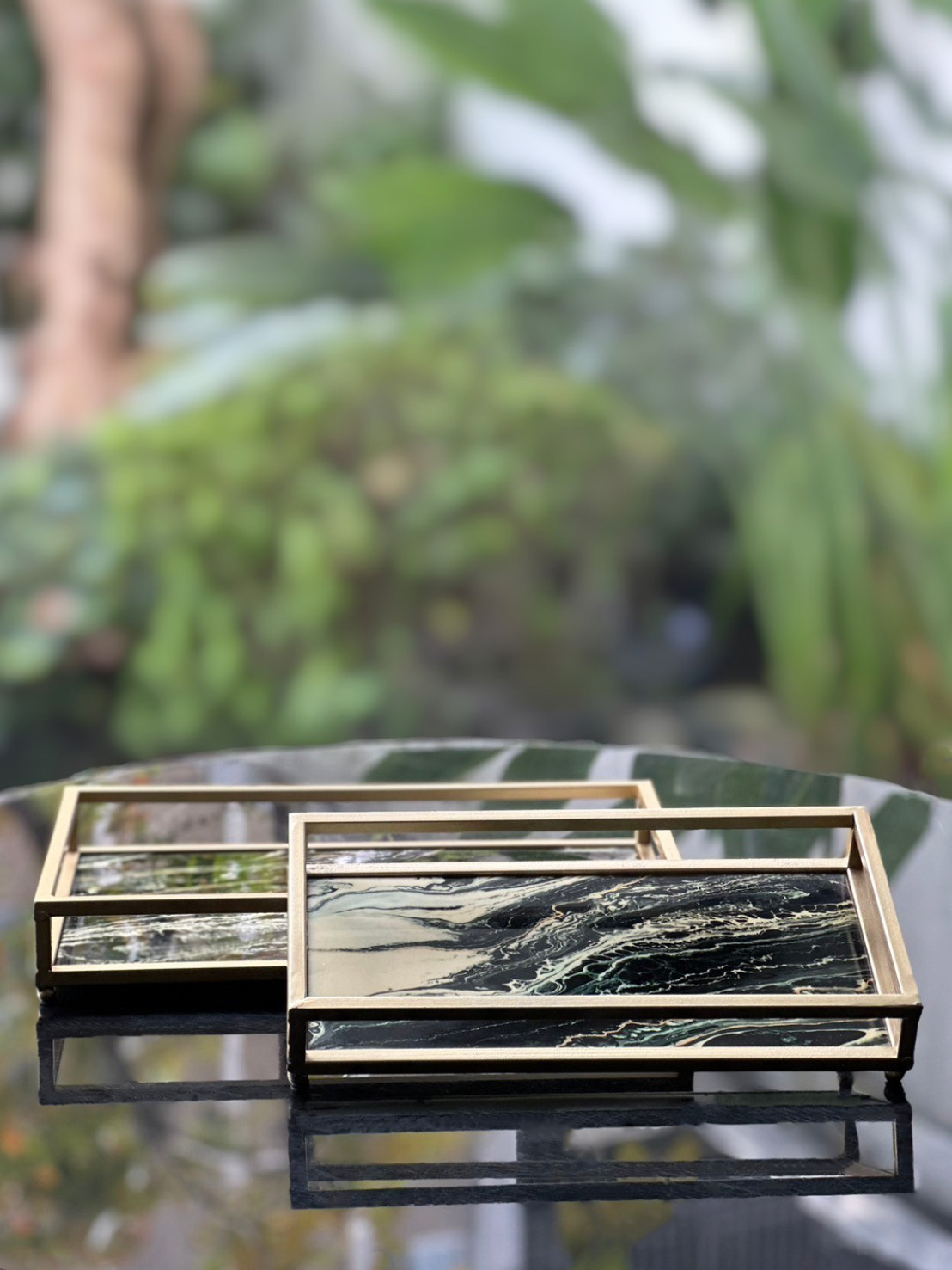 金邊大理石紋托盤