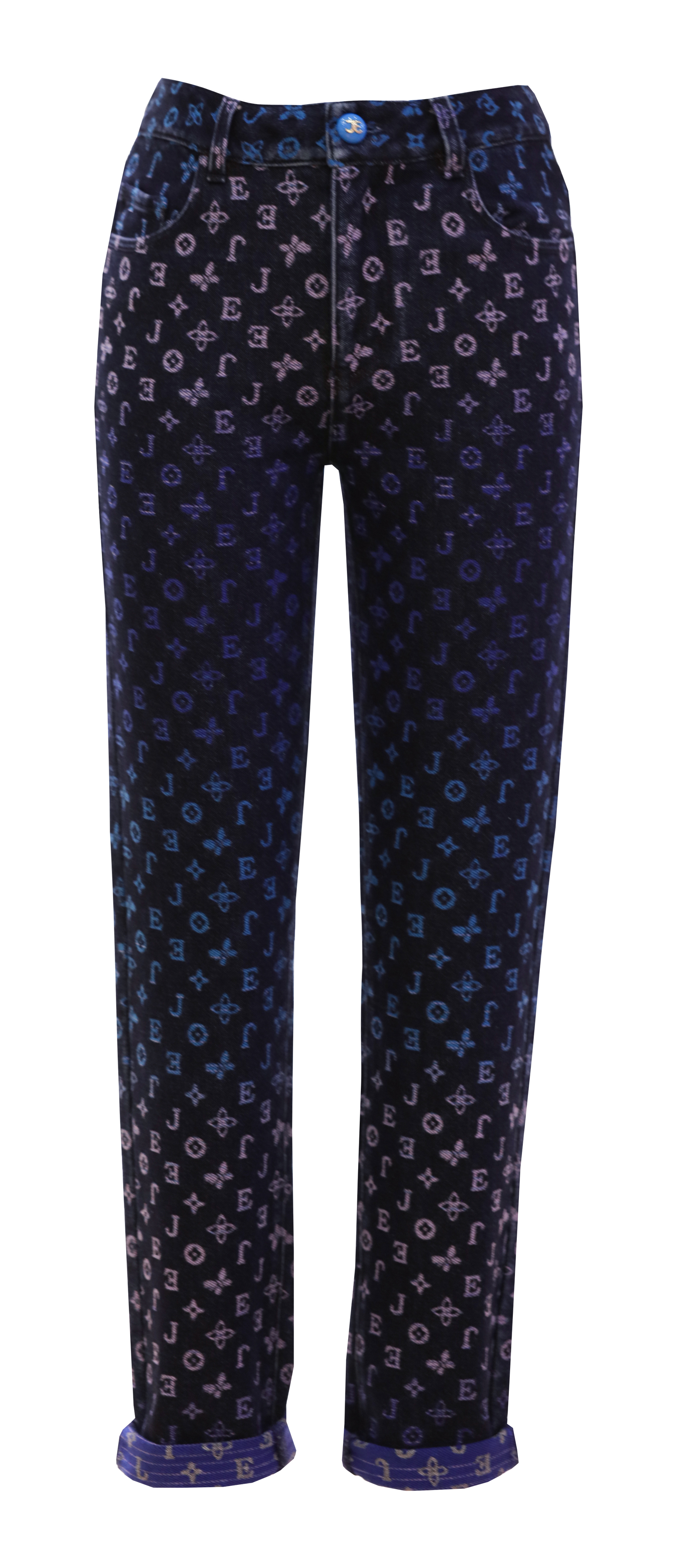 BD16920B1 新藝術花園變色龍漸變logo花鉛筆褲