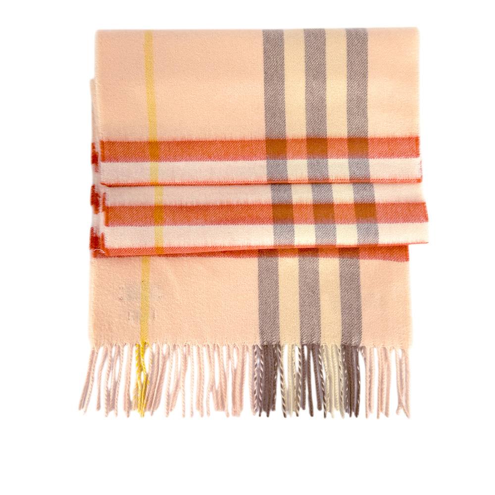 【BURBERRY】基本款經典格紋喀什米爾圍巾(青瓷色)