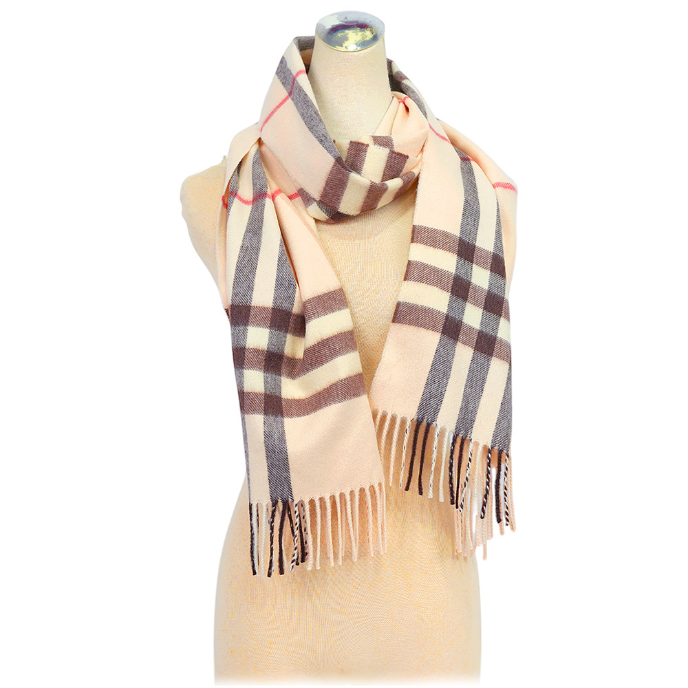 【BURBERRY】基本款經典格紋喀什米爾圍巾(漢白玉粉)8103011