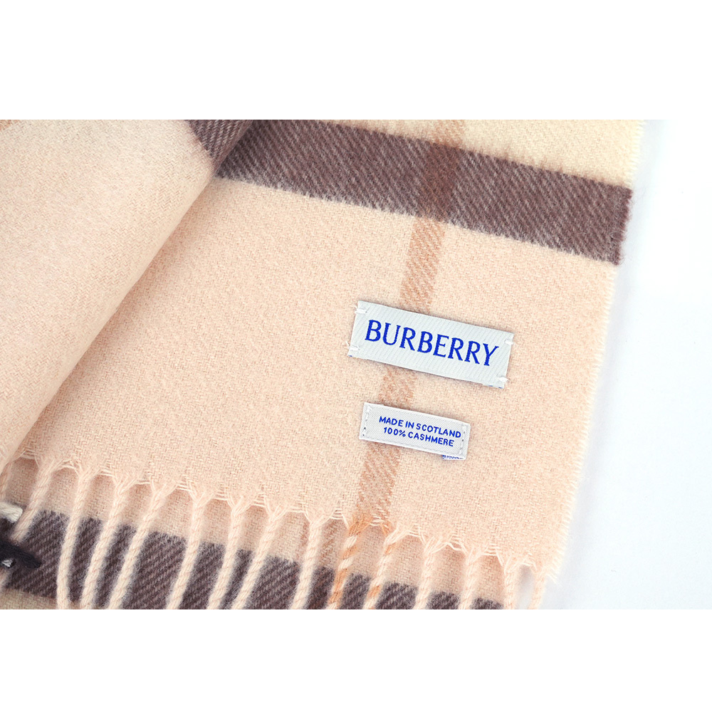 【BURBERRY】基本款經典格紋喀什米爾圍巾(漢白玉粉)8103011