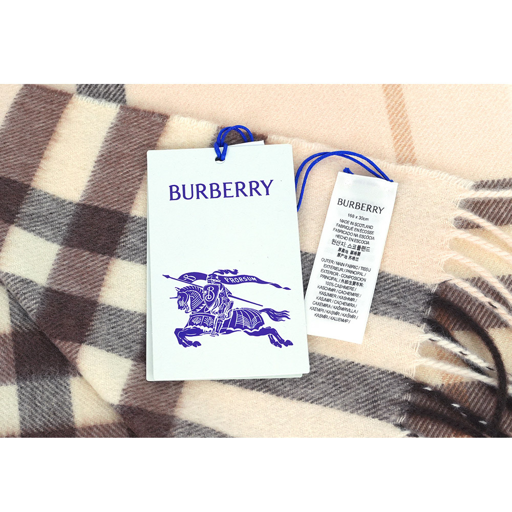 【BURBERRY】基本款經典格紋喀什米爾圍巾(漢白玉粉)8103011