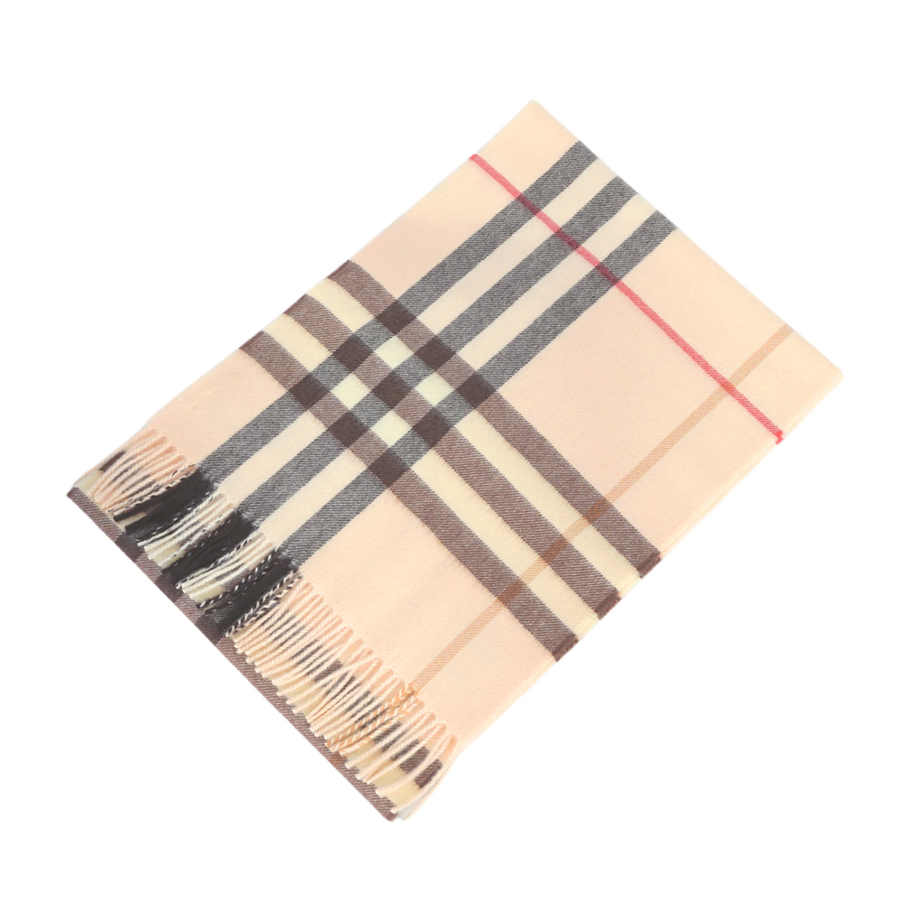 【BURBERRY】基本款經典格紋喀什米爾圍巾(漢白玉粉)8103011