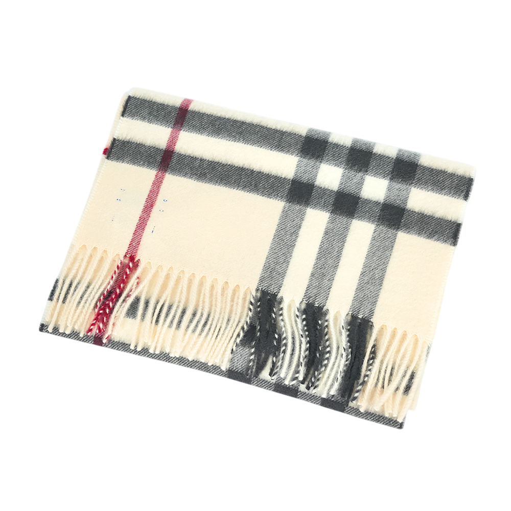 【BURBERRY】基本款經典格紋喀什米爾圍巾(石色)8077884