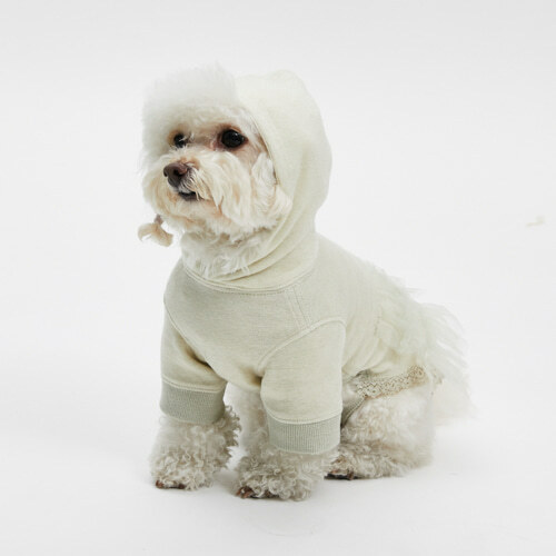 Louisdog 米白薄紗連帽韻律褲