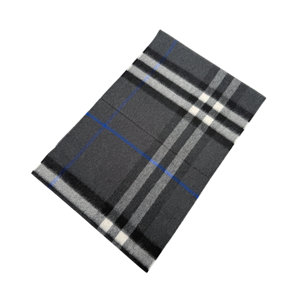 【BURBERRY】基本款經典格紋喀什米爾圍巾(暗炭灰色)8095206