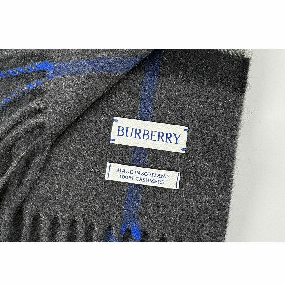 【BURBERRY】基本款經典格紋喀什米爾圍巾(暗炭灰色)8095206