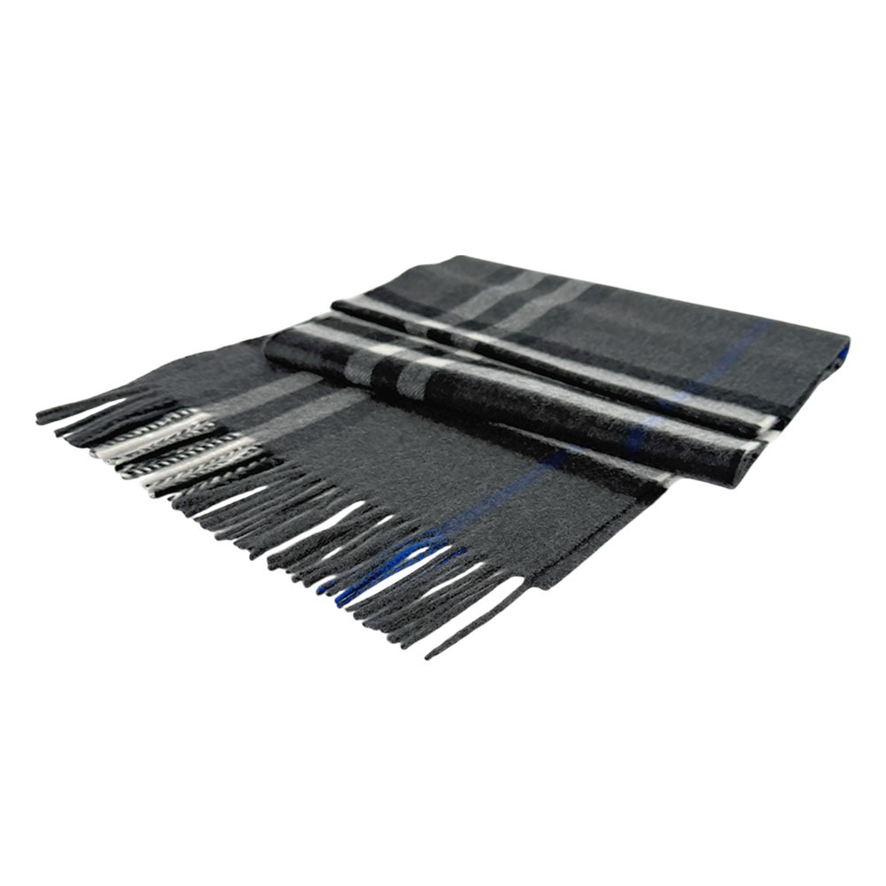 【BURBERRY】基本款經典格紋喀什米爾圍巾(暗炭灰色)8095206