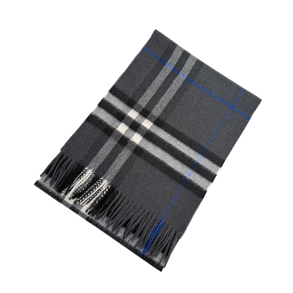 【BURBERRY】基本款經典格紋喀什米爾圍巾(暗炭灰色)8095206
