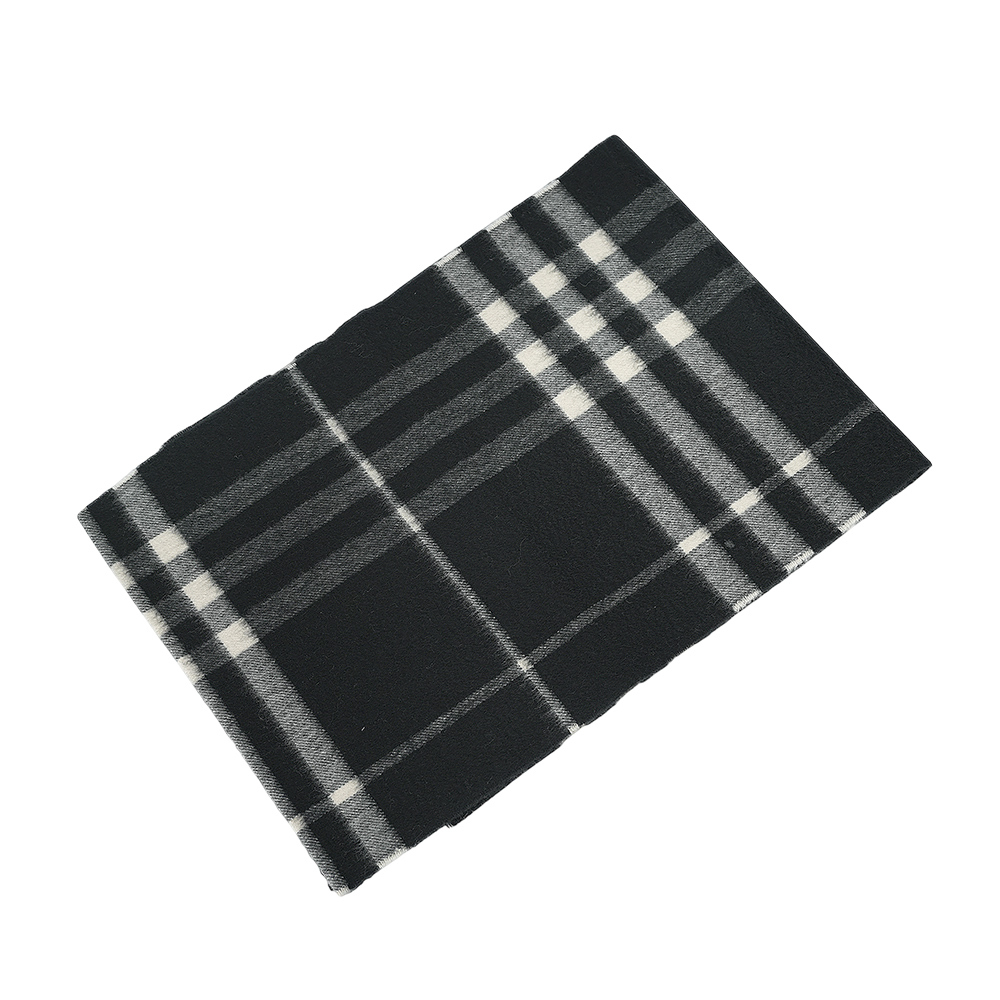 【BURBERRY】基本款經典格紋喀什米爾圍巾(黑色/白布色)8094741