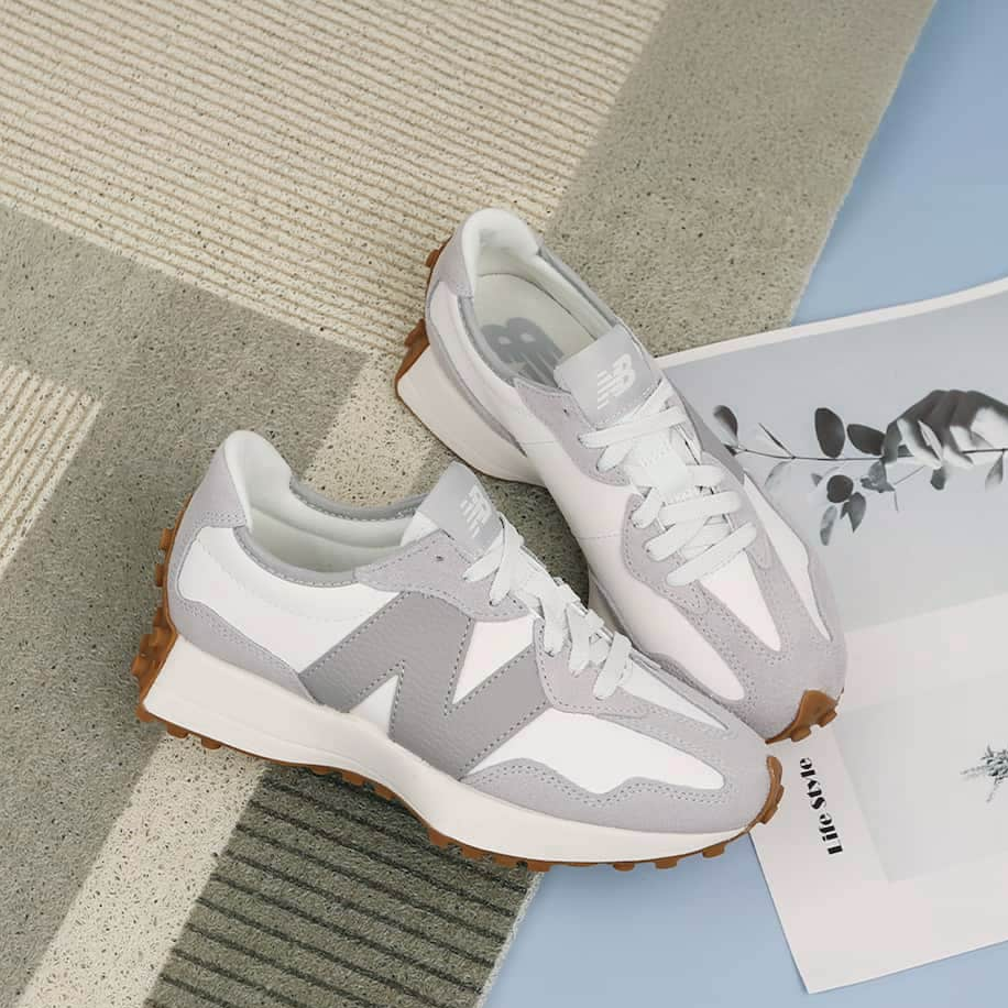 NEW BALANCE 327 雨雲奶蓋灰 奶油白 芝麻灰 焦糖底 女鞋