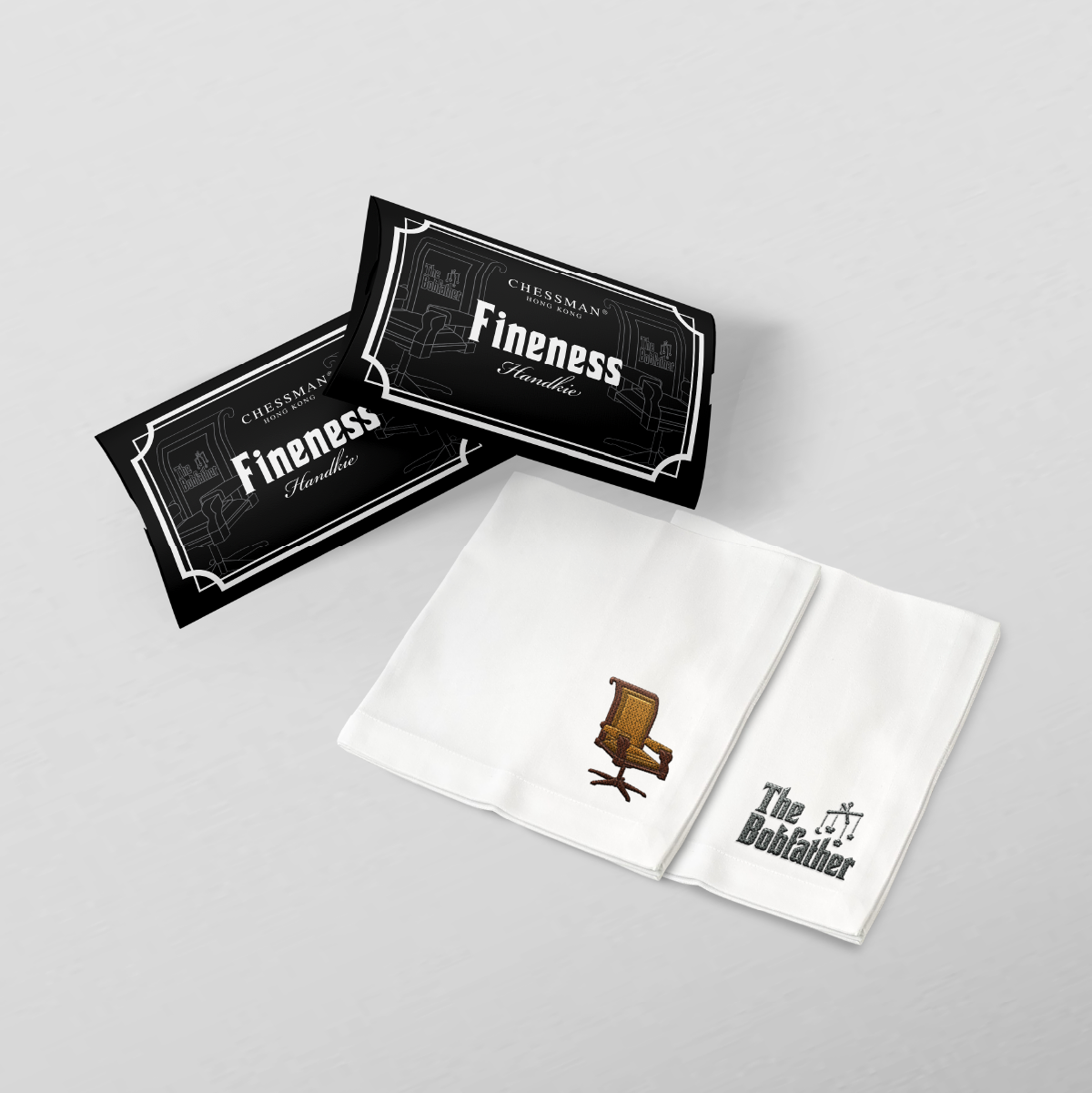 標誌及教父椅 刺繡手帕