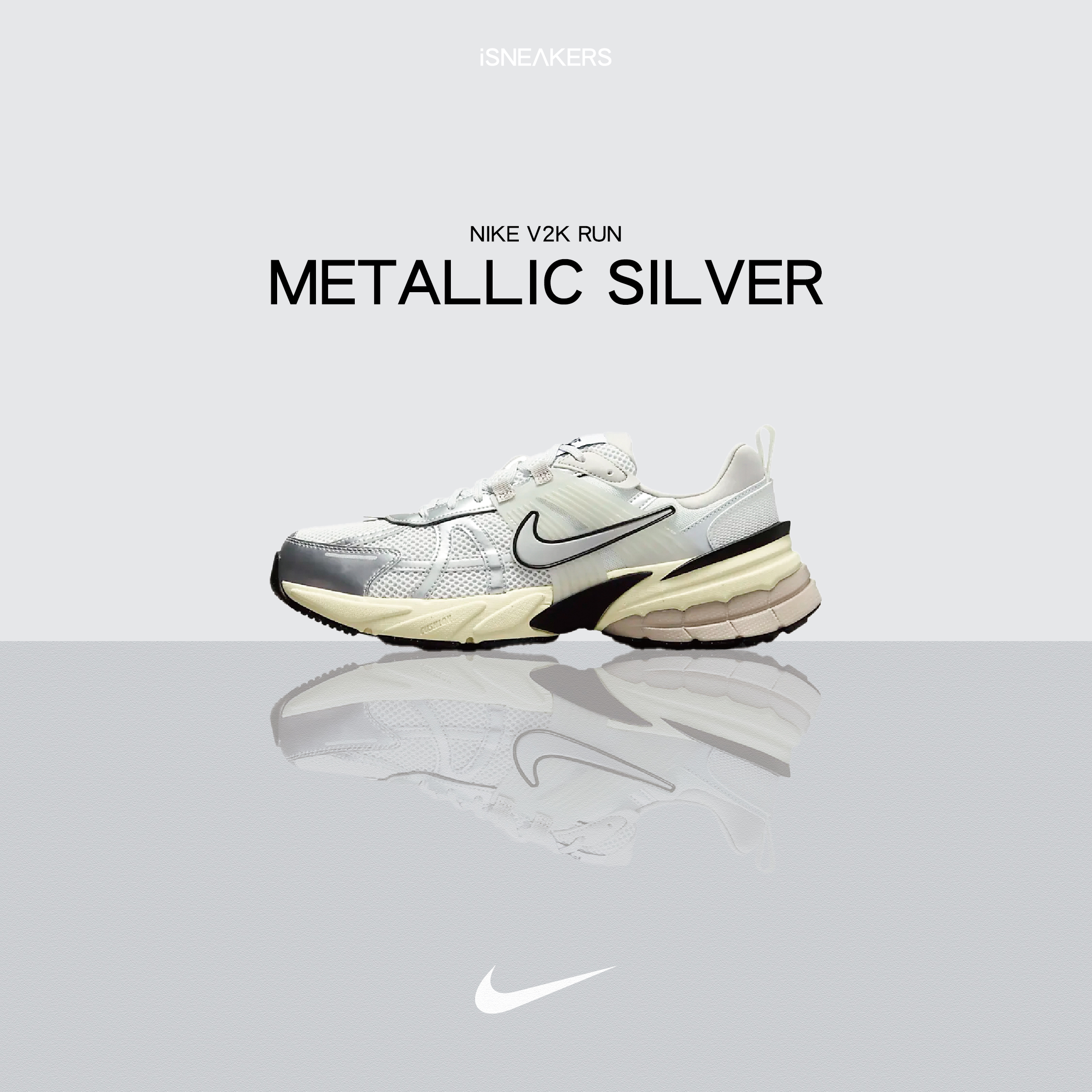iSNEAKERS｜Nike V2k Run "Metallic Silver" 白灰銀 HJ4497-100