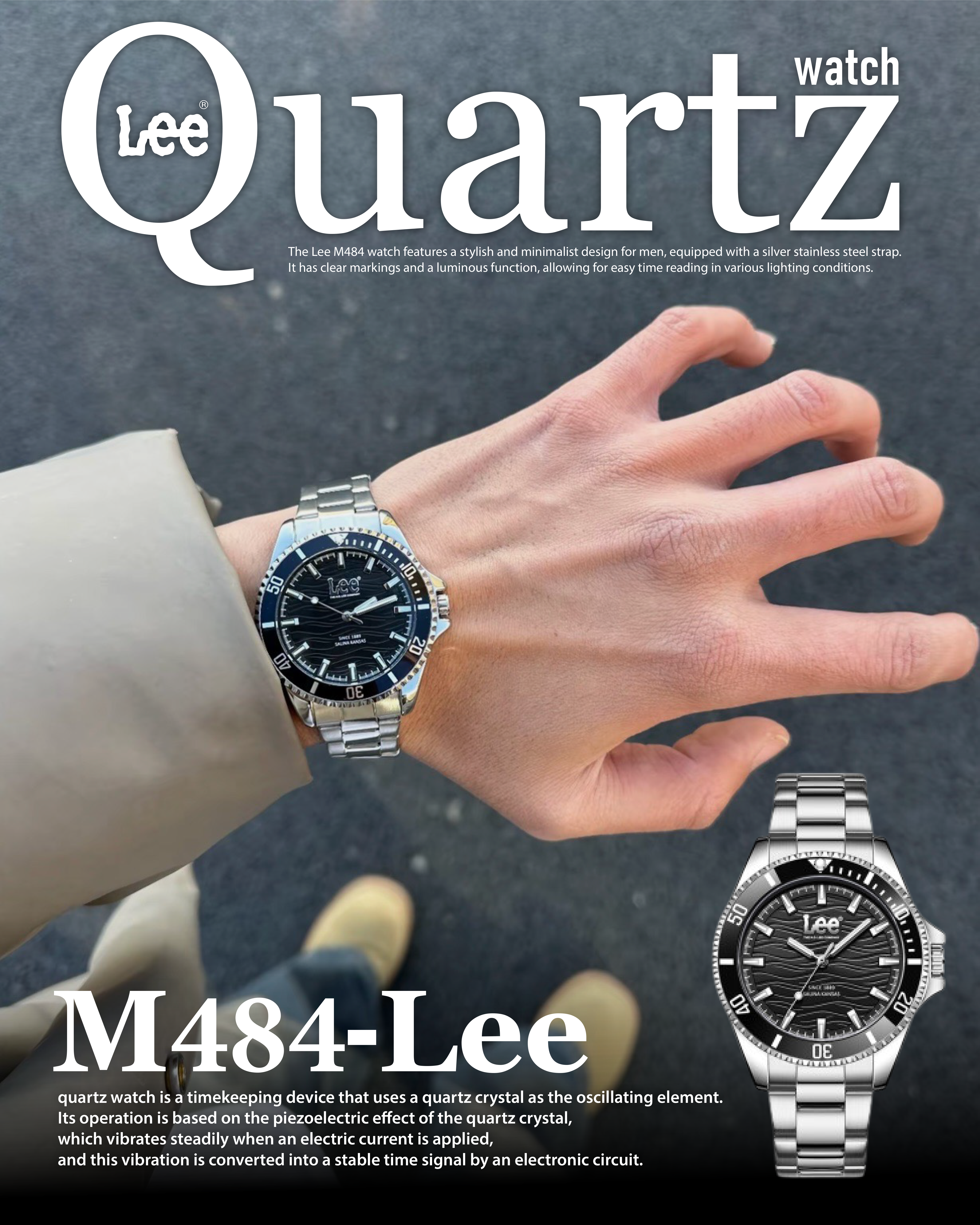 #預購 LEE 防水 石英機芯 夜光指針 手錶 M484