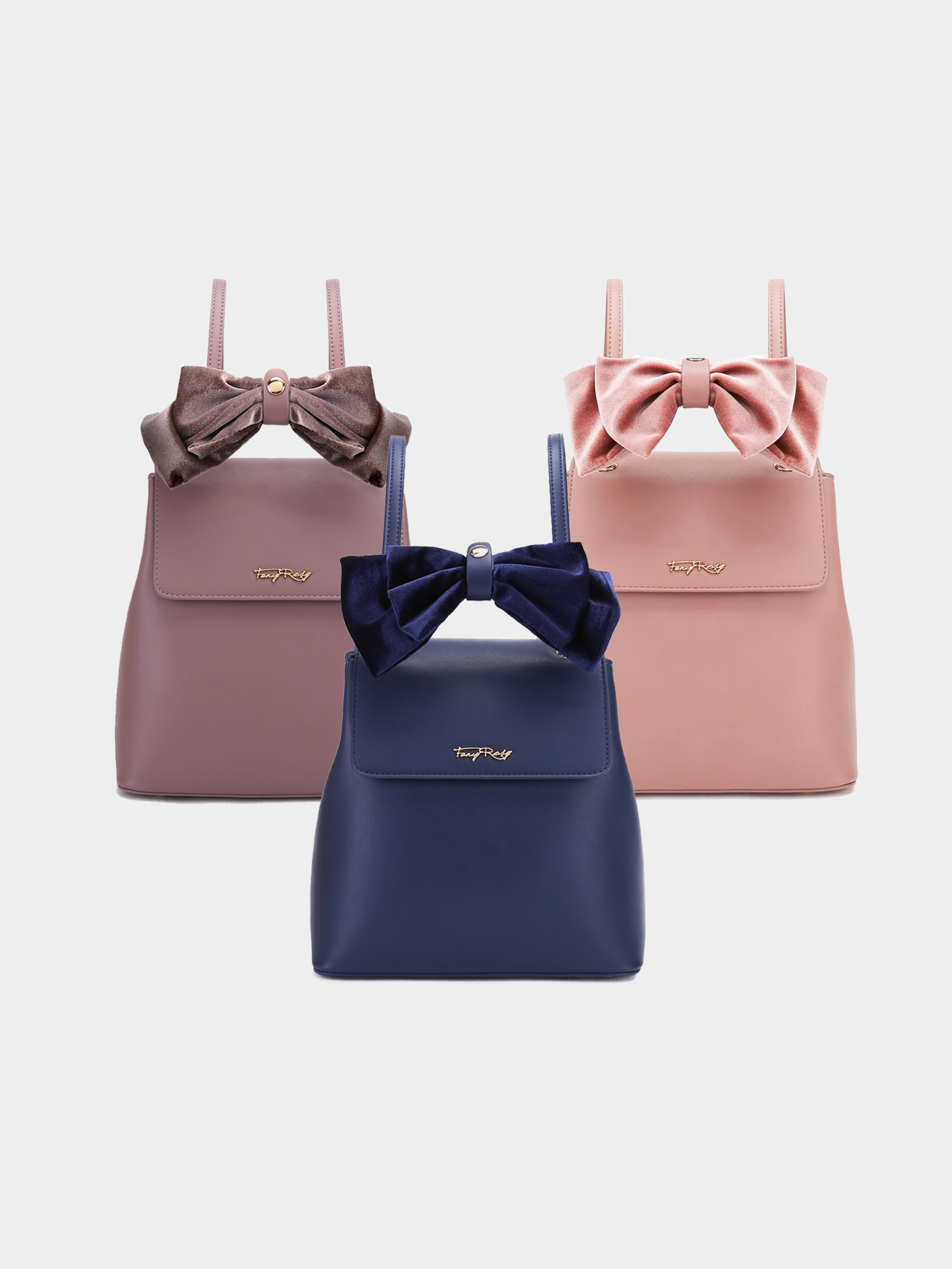 Fancy Bow Bow Velvet Backpack