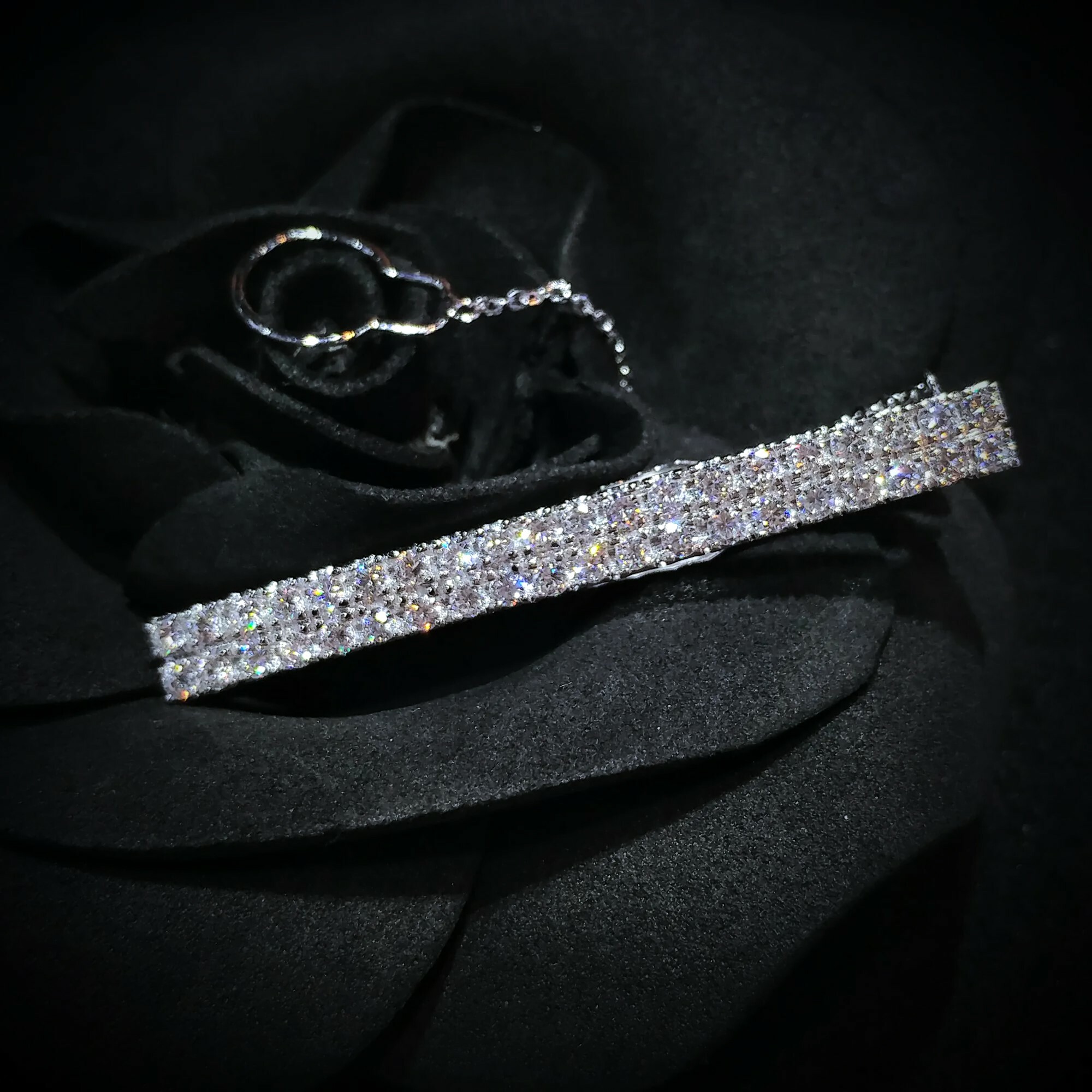 全新18K白金1卡60份鑽石呔夾