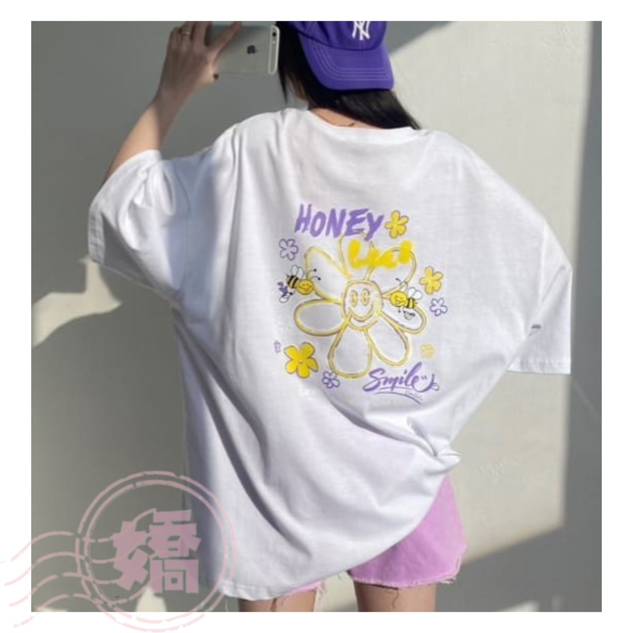 K06005正反彩色微笑花圖踢(白'黃'黑)