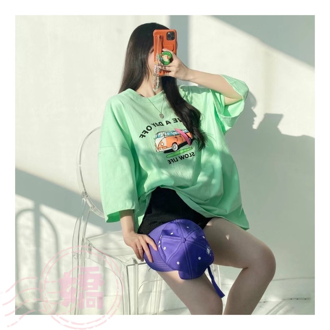 K06007英字衝浪板麵包車踢(白'綠'灰)