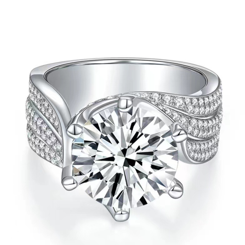 莫桑鑽3卡豪華扭臂戒指      R3C018