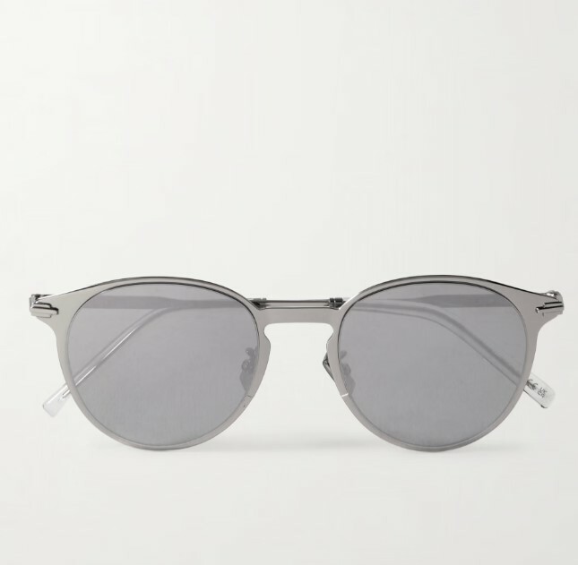 ACD08030 DIOR R8U Round-Frame Mirrored Sunglasses Silver (E)