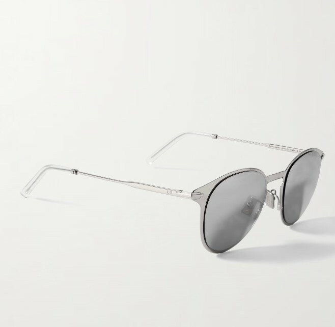 ACD08030 DIOR R8U Round-Frame Mirrored Sunglasses Silver (E)