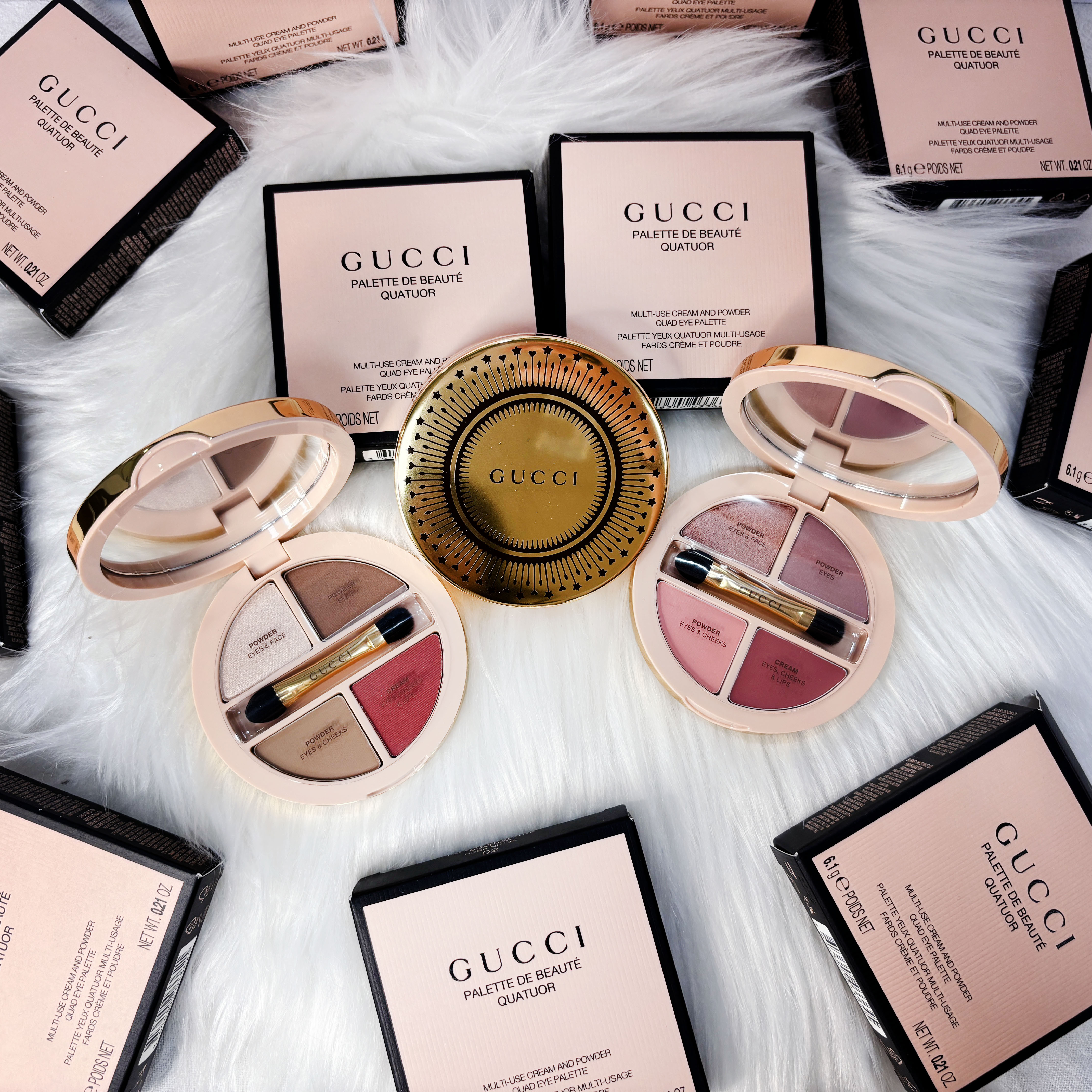 Gucci 古馳 4色多功能彩妝盤 眼影 腮紅 #01/#02 四色彩妝眼影盤