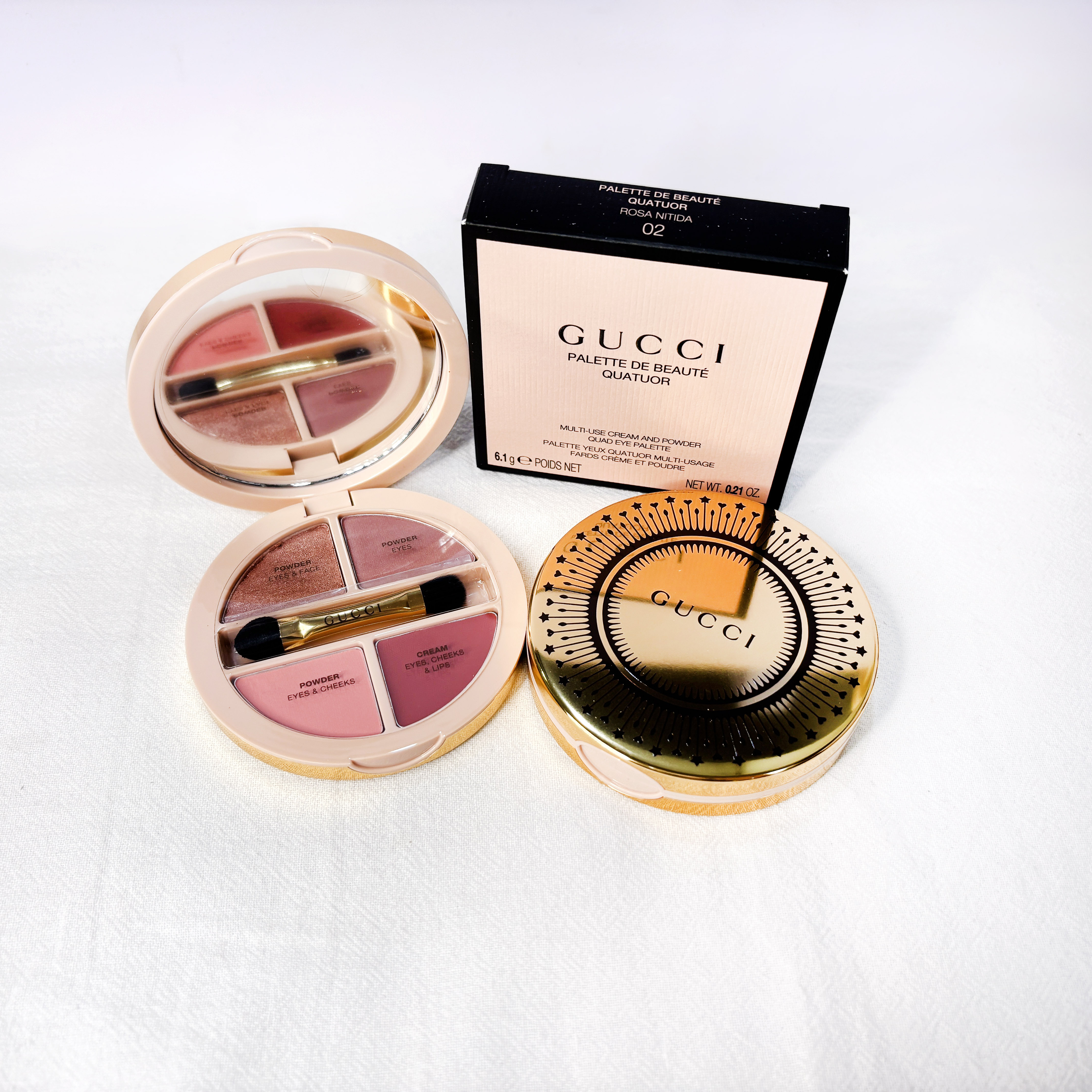 Gucci 古馳 4色多功能彩妝盤 眼影 腮紅 #01/#02 四色彩妝眼影盤