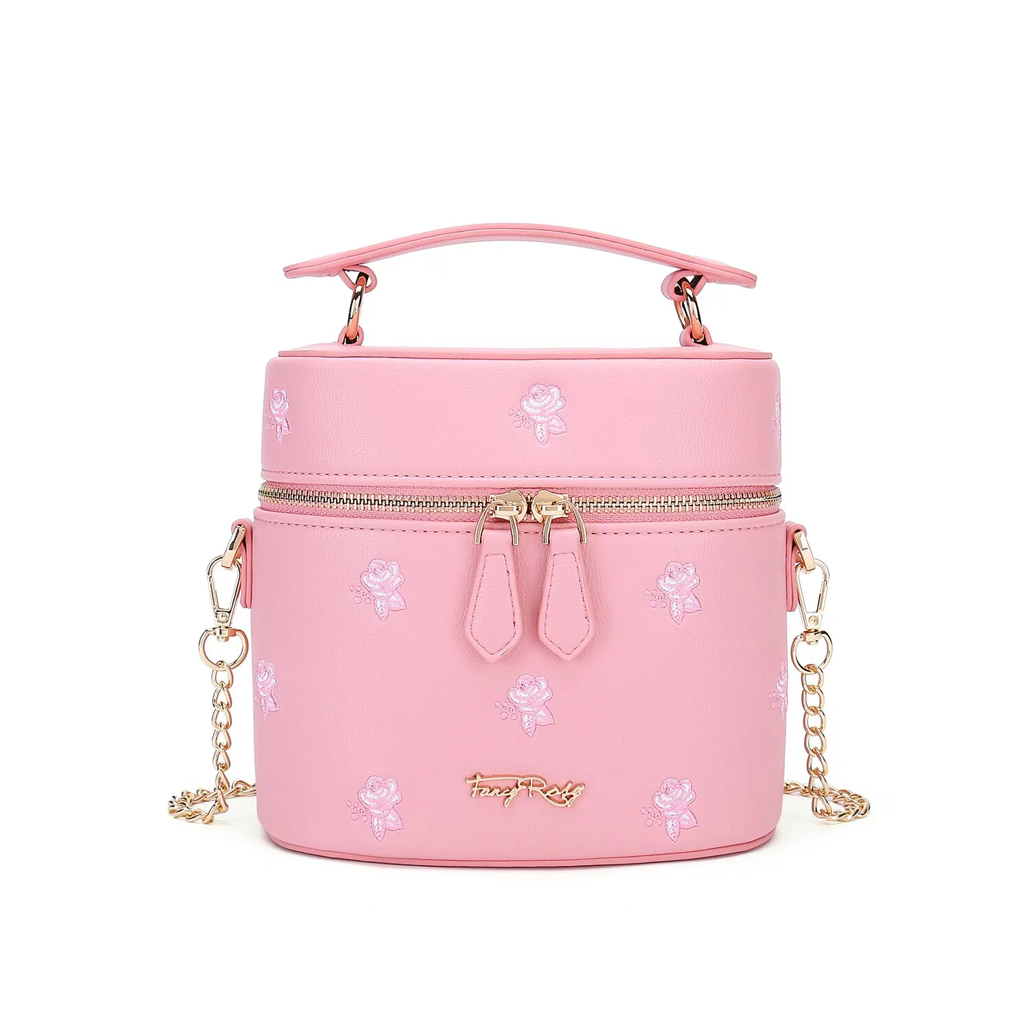 Rosy Romance Floral Embroidery Bucket Bag