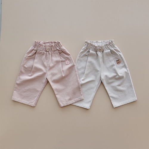 25S/S 果凍人物腰部荷葉褶邊褲