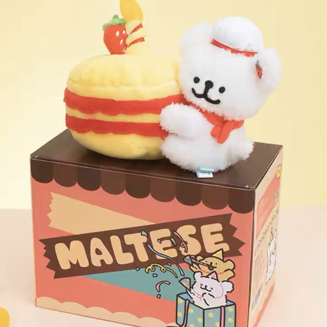 代購 MALTESE 線條小狗 蛋糕 擺飾 送禮 生日禮物 絨毛玩具/預購