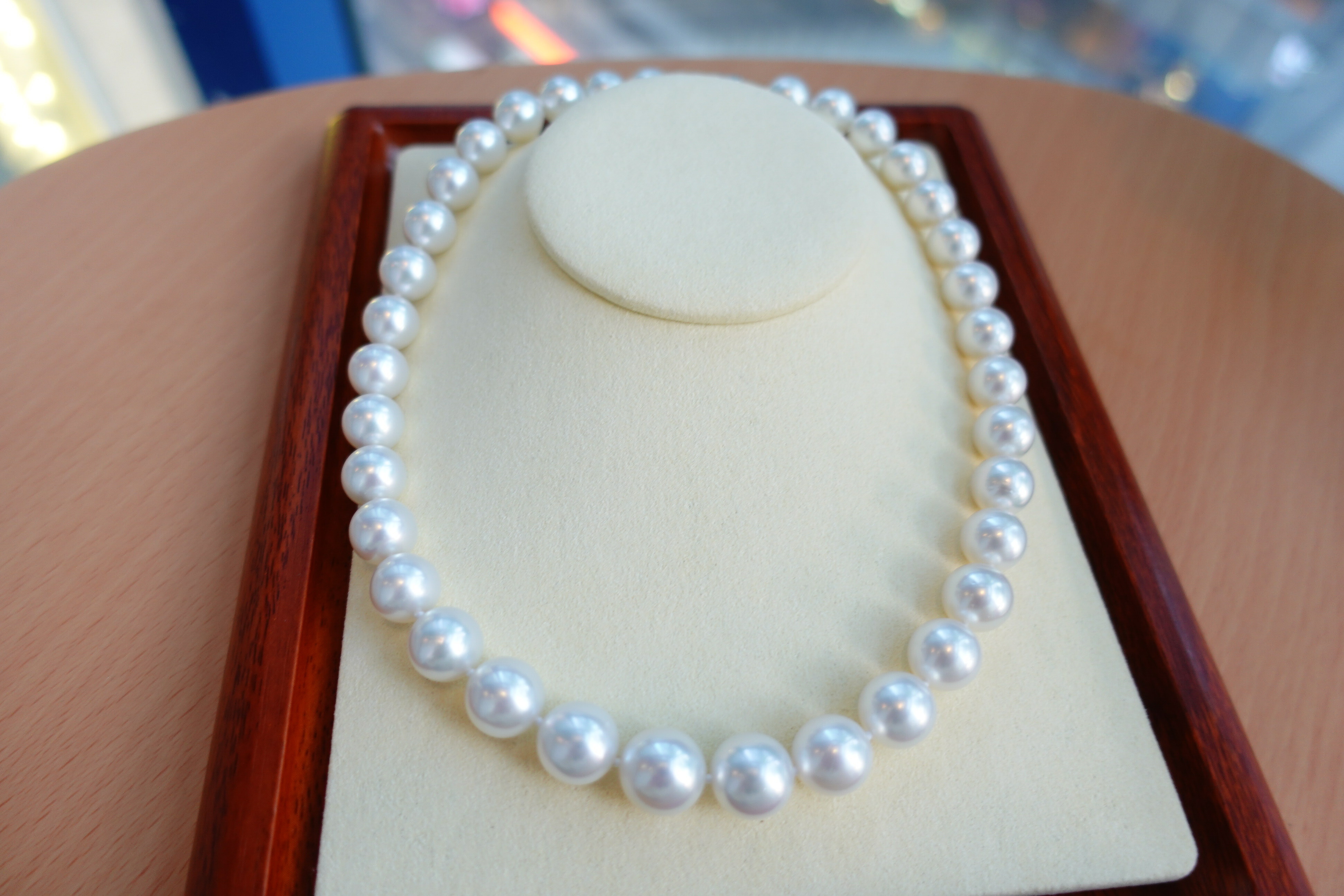 南洋白珠極光鳳凰串鍊 10-13mm (帶證書)